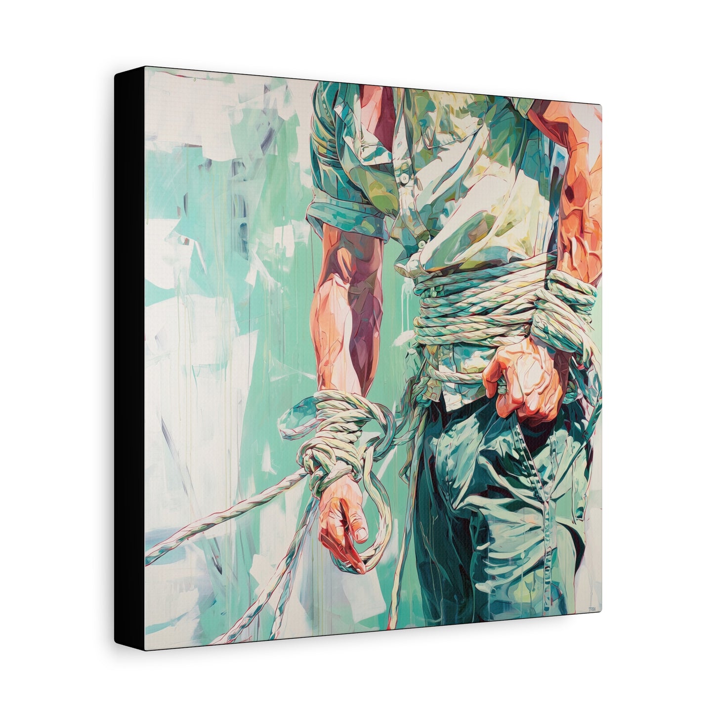 Gallery Wrapped Canvas, Ropes and Reverence Art Canvas, Erotic Shibari Art Canvas – Jiro