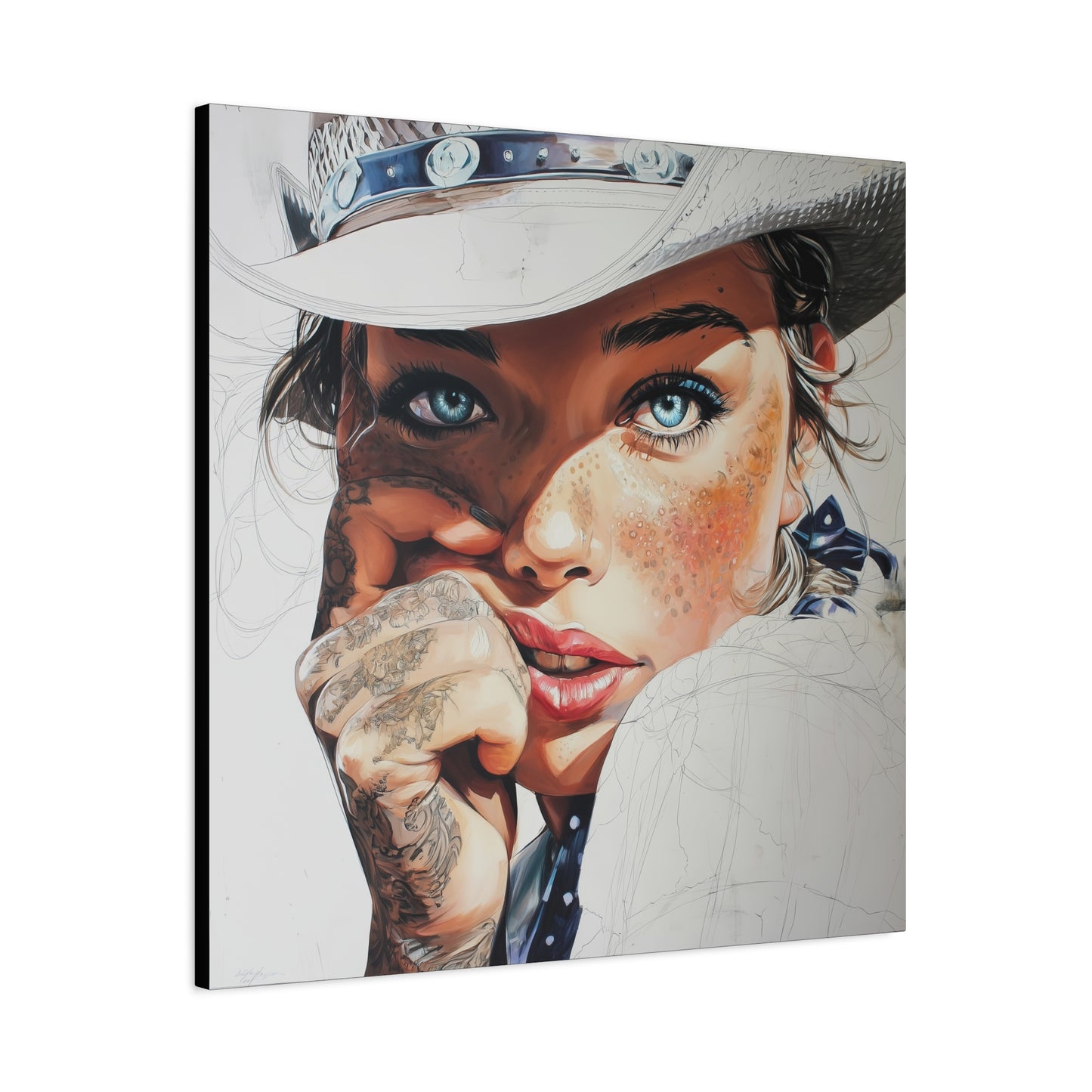 Gallery Wrapped Canvas, Wranglers and Wreckage Art Canvas, Erotic Pinup Art Canvas – Fallon