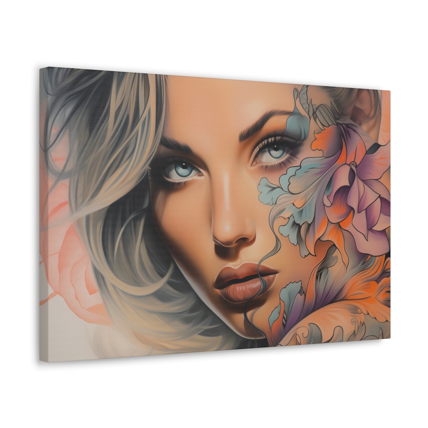 Gallery Wrapped Canvas, Edgy Tattooed Beauty, Urban Pop Art Canvas – Bella