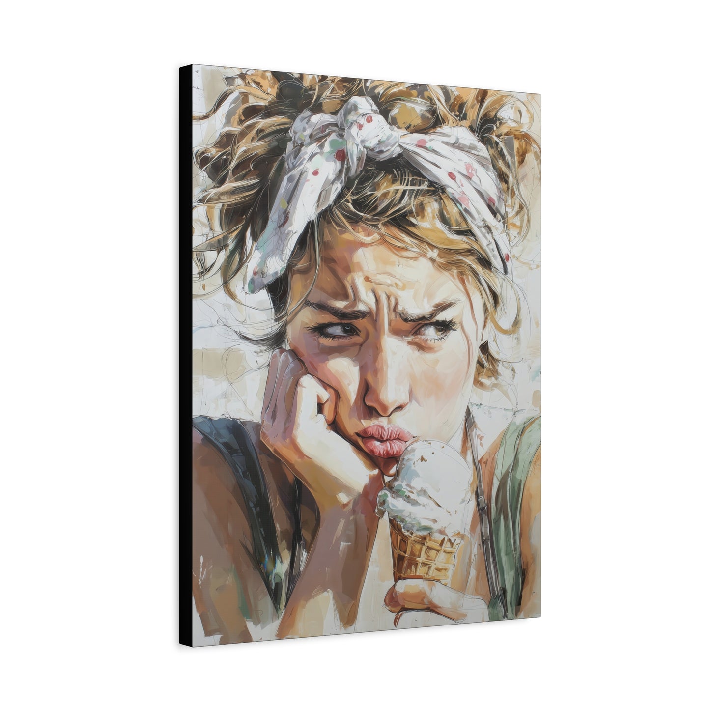 Gallery Wrapped Canvas, Sweet Summer Nostalgia, Sugar and Spice Art Canvas, Ice Cream Dreams Art – Josie