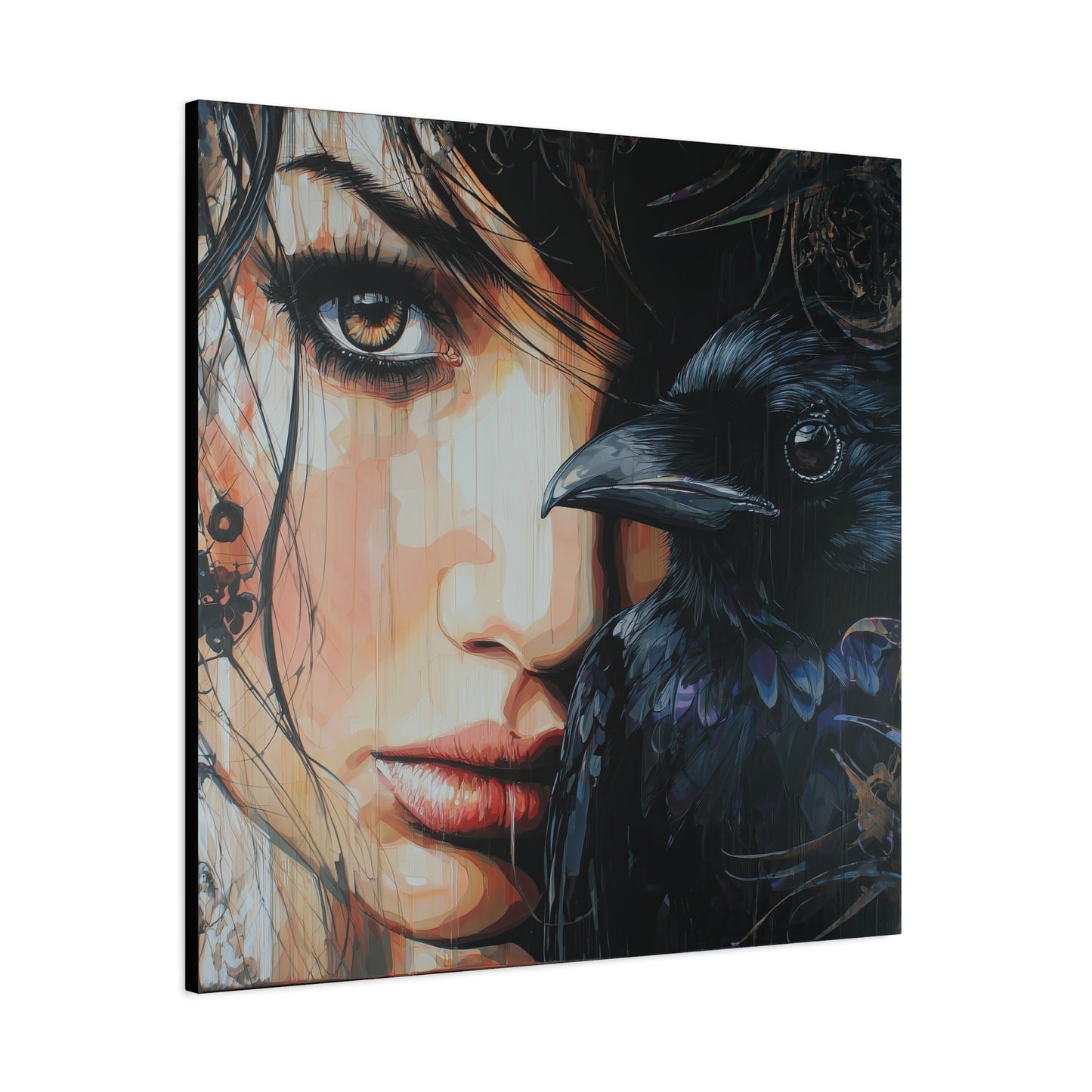Gallery Wrapped Canvas, Myth and Bones Gothic Art Canvas, Dark Muse Canvas - Solène