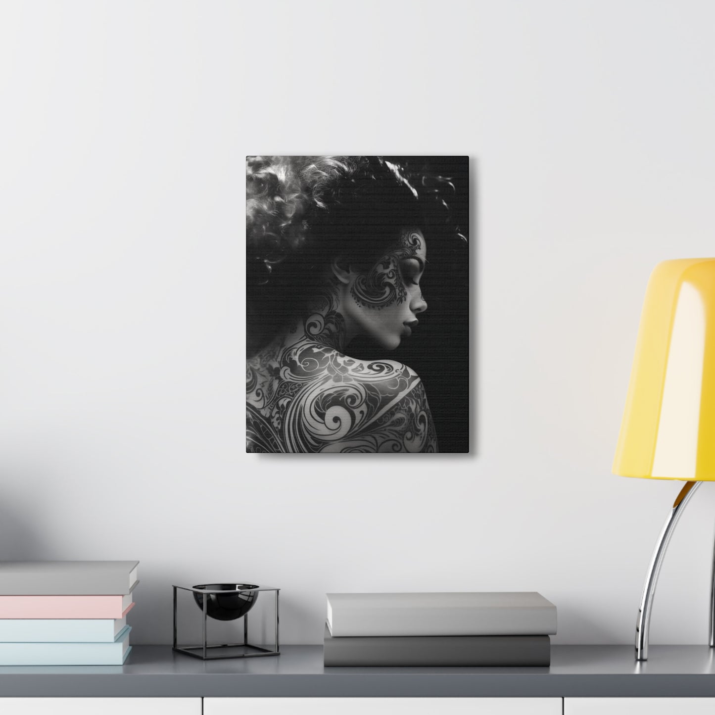Canvas Gallery Wrap - Black and White Photography - Tattooed and Smoking Again