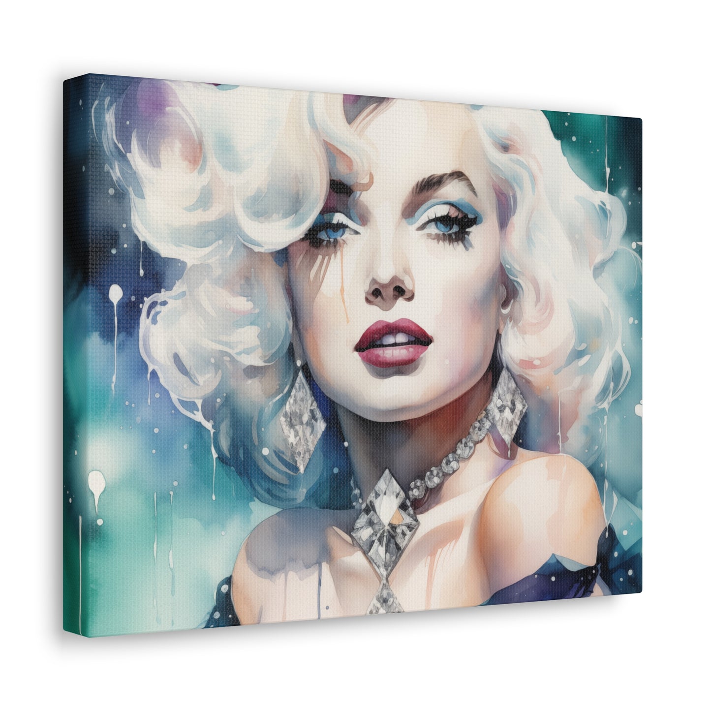 Canvas Wall Art, Gallery Wrapped Pop Art, Celebrity Wall Art – Marilyn Monroe - Diamonds