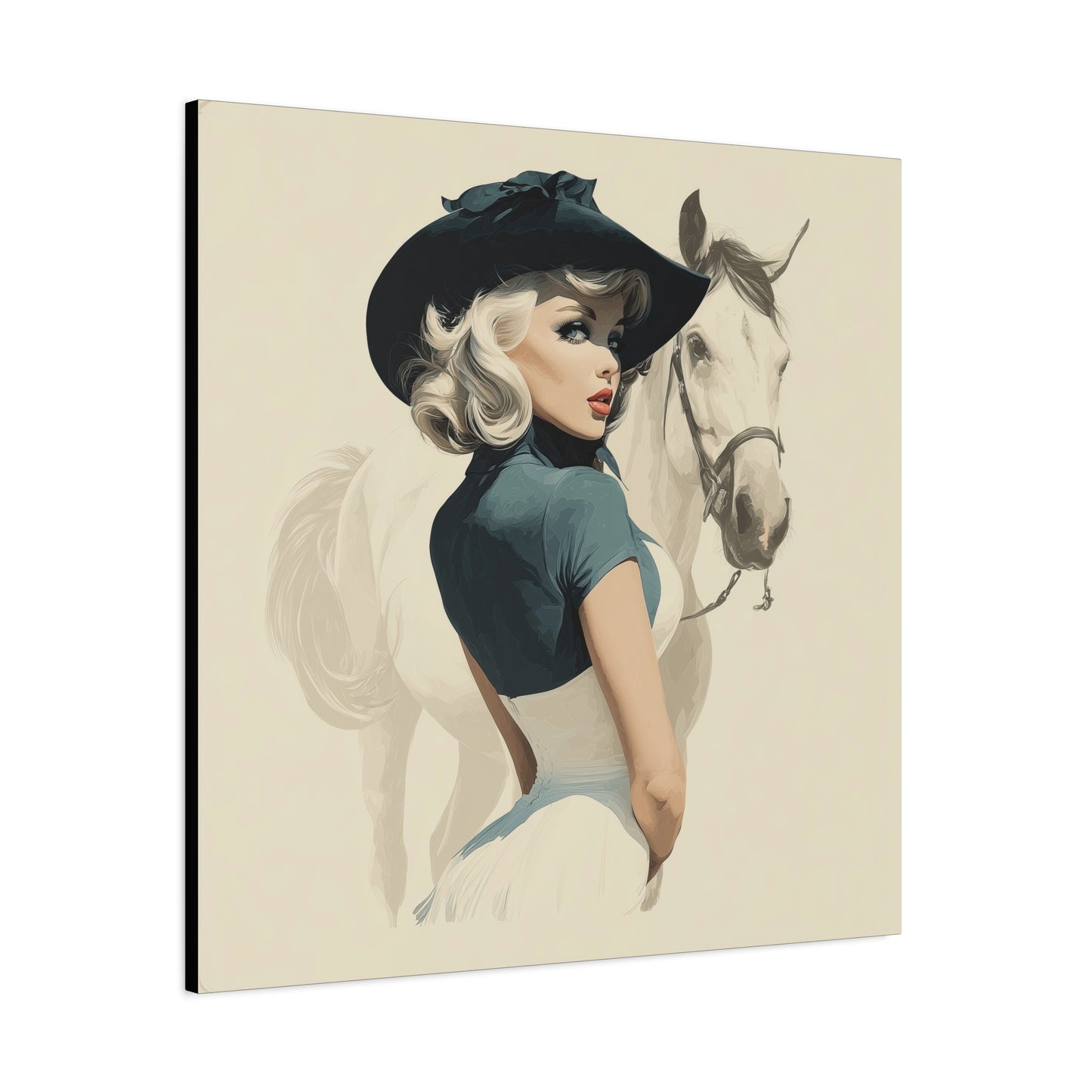 Gallery Wrapped Canvas, Wranglers and Wreckage Art Canvas, Erotic Pinup Art Canvas – Ruby