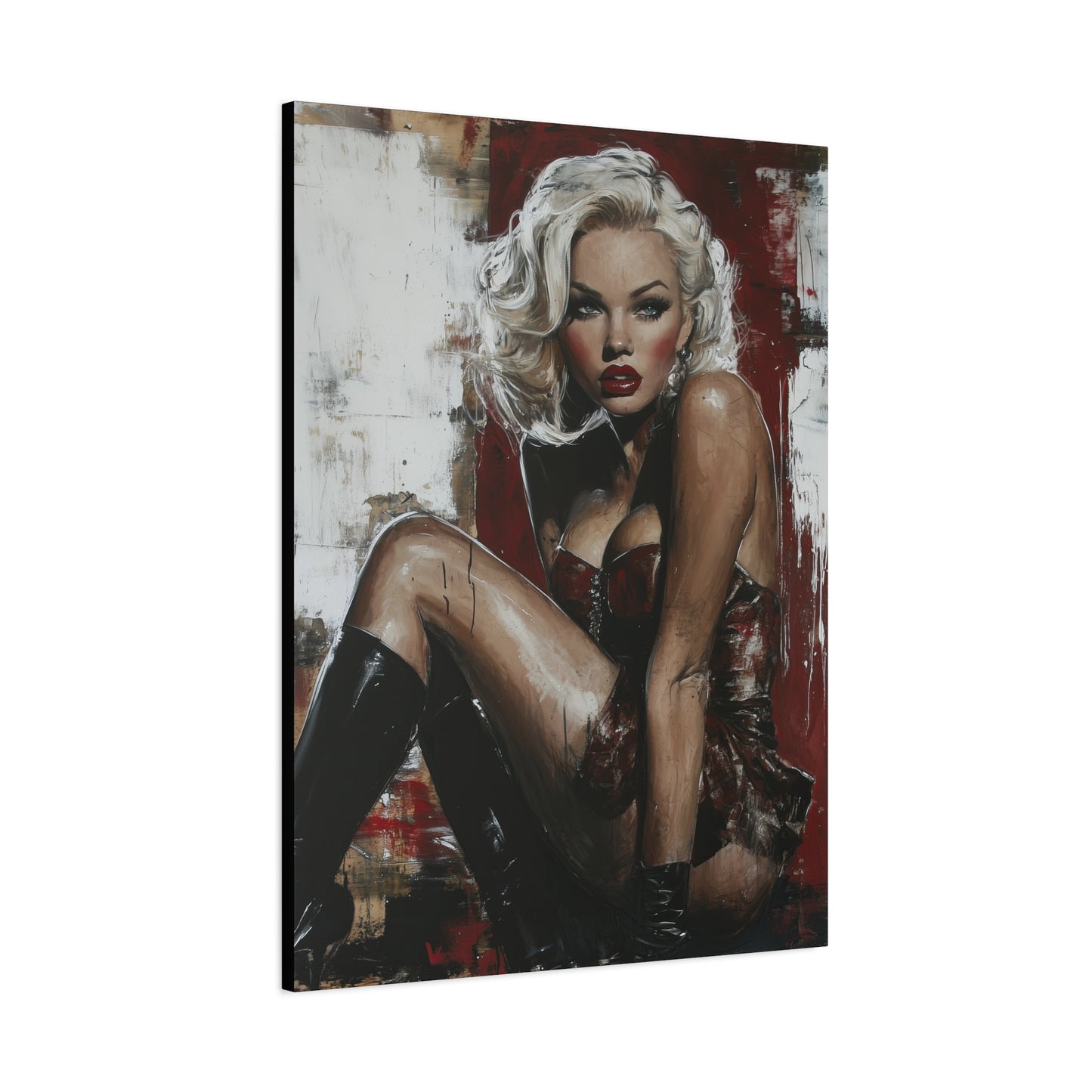 Gallery Wrapped Canvas, Guilt and Grit Adult Art Canvas, Erotic Pinup Art Canvas – Valentina