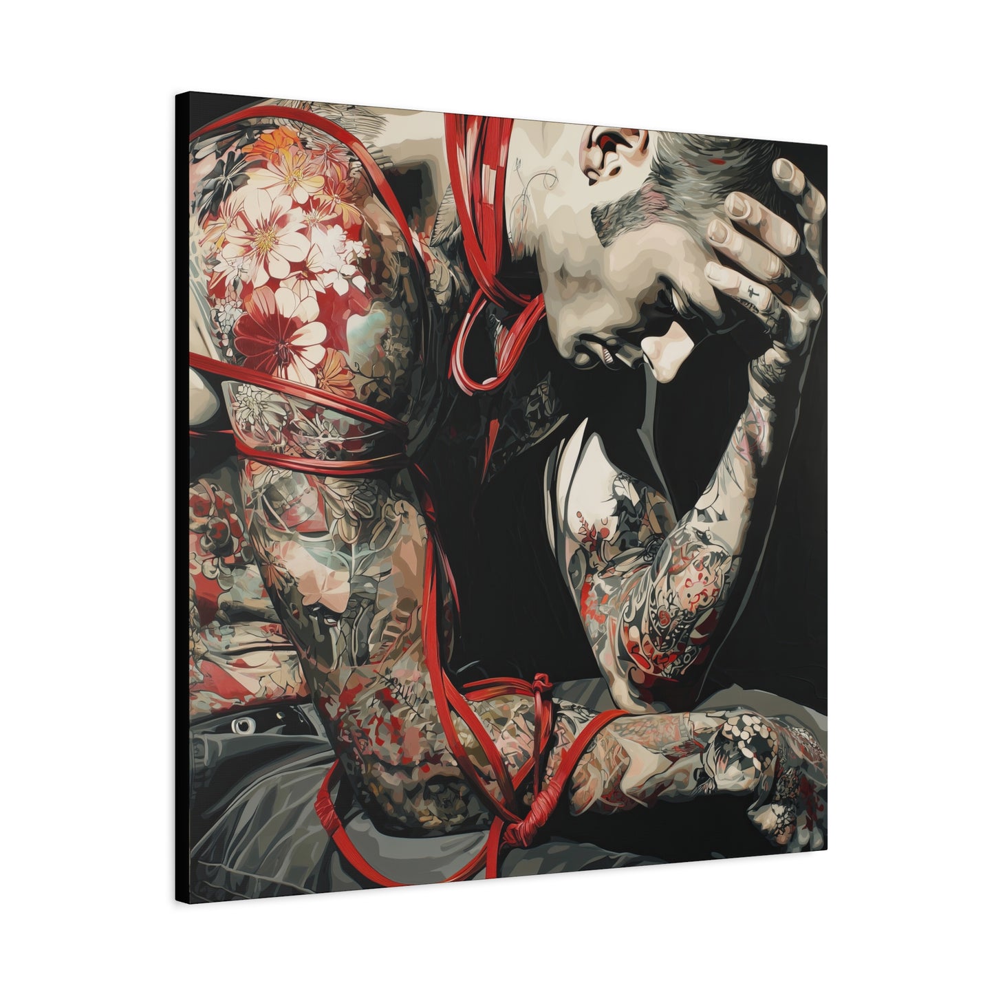 Gallery Wrapped Canvas, Ropes and Reverence Art Canvas, Erotic Shibari Art Canvas – Dorian