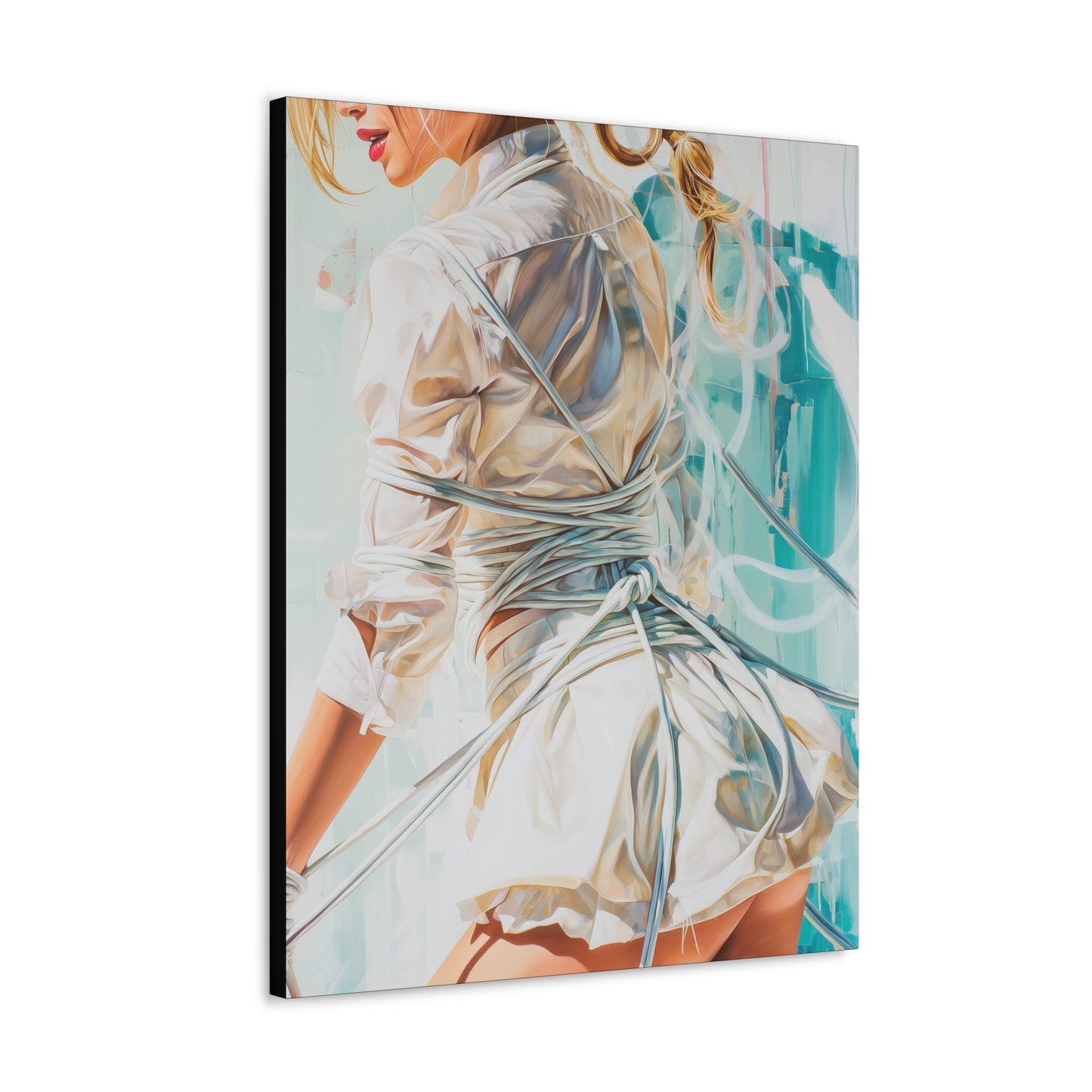 Gallery Wrapped Canvas, Ropes and Reverence Art Canvas, Erotic Shibari Art Canvas – Hannah