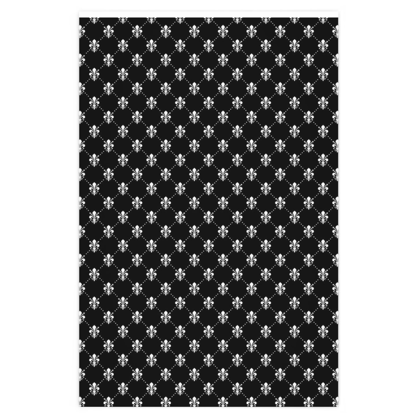 French Lily Wrapping Paper - Black and White Fleur-de-lis Wrapping Paper - French Parisian Style Gift Wrap - Iris