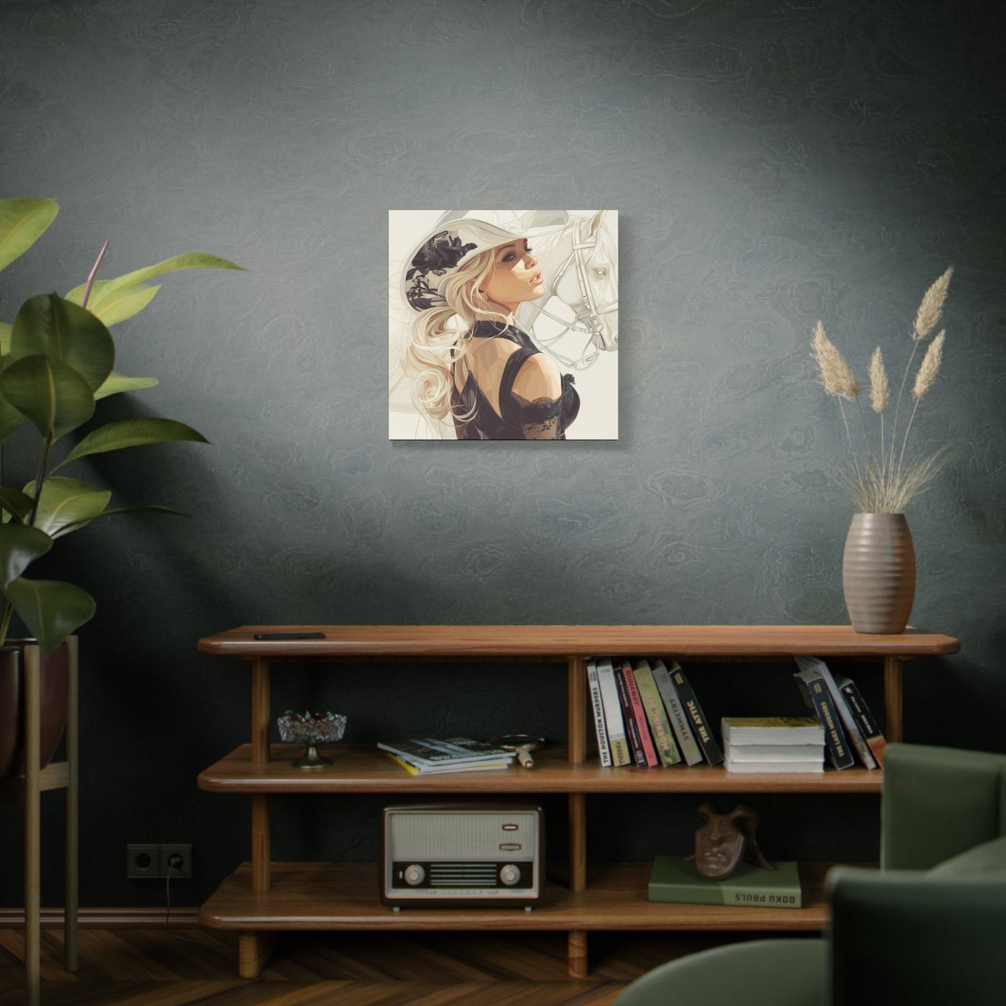 Gallery Wrapped Canvas, Wranglers and Wreckage Art Canvas, Erotic Pinup Art Canvas – Maisie