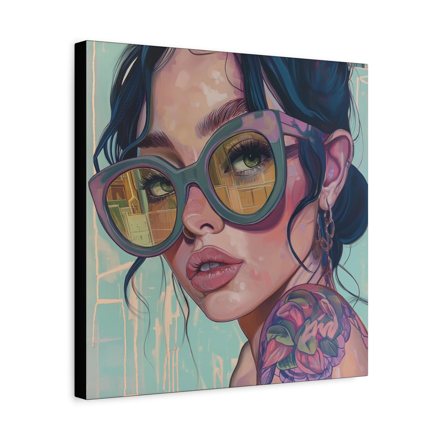 Canvas Gallery Wrap, Ladies in Lenses Wall Art, Abstract Femme Girl Art - Meg