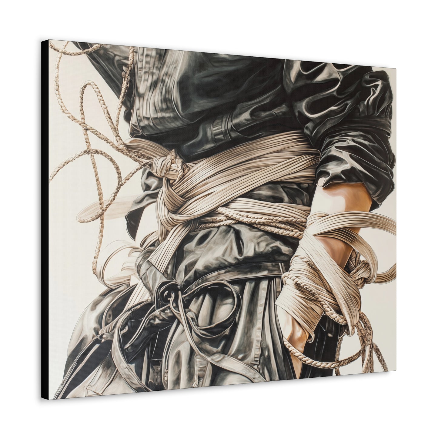 Gallery Wrapped Canvas, Ropes and Reverence Art Canvas, Erotic Shibari Art Canvas – Henri