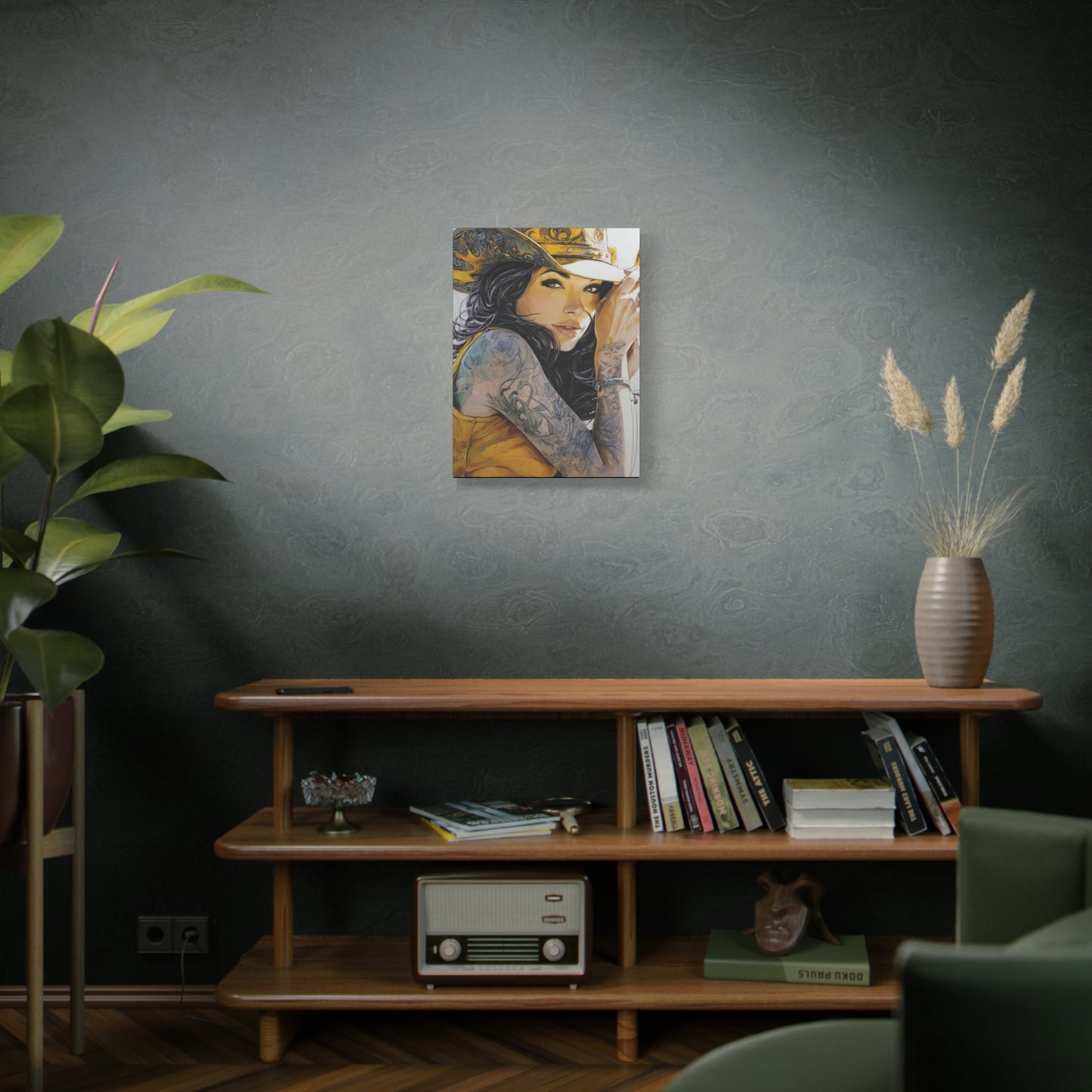 Gallery Wrapped Canvas, Wranglers and Wreckage Art Canvas, Erotic Pinup Art Canvas – Delilah