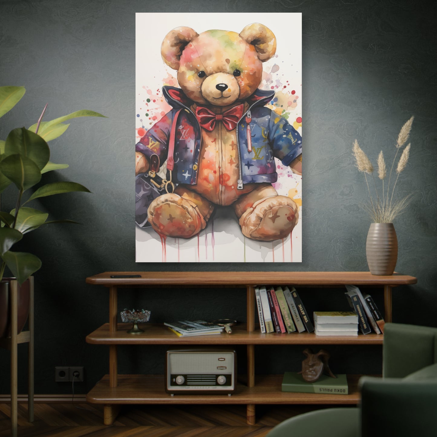 Canvas Gallery Wrap - Designer Bear Wall Art - Drip