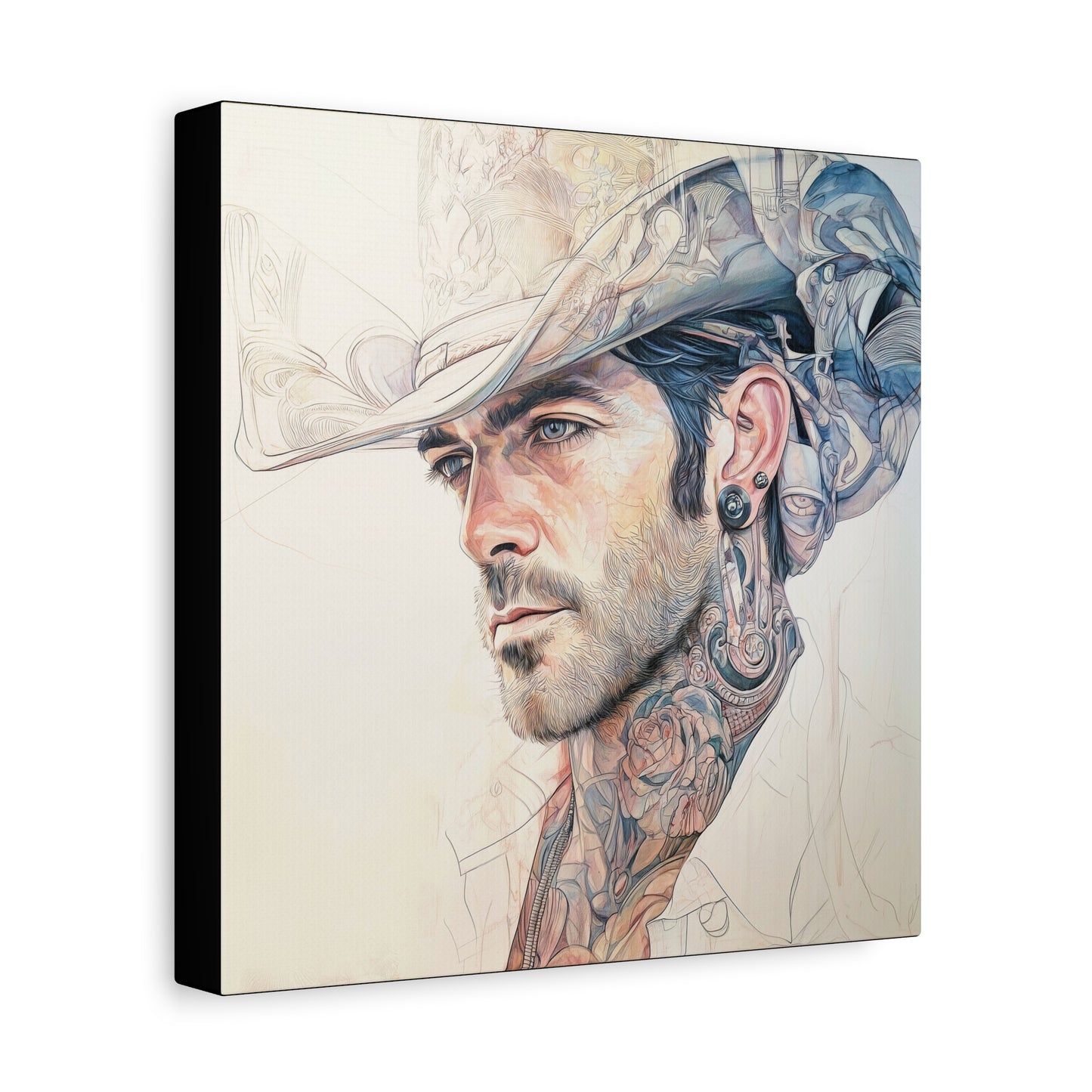 Gallery Wrapped Canvas, Wranglers and Wreckage Art Canvas, Erotic Pinup Art Canvas – Buck