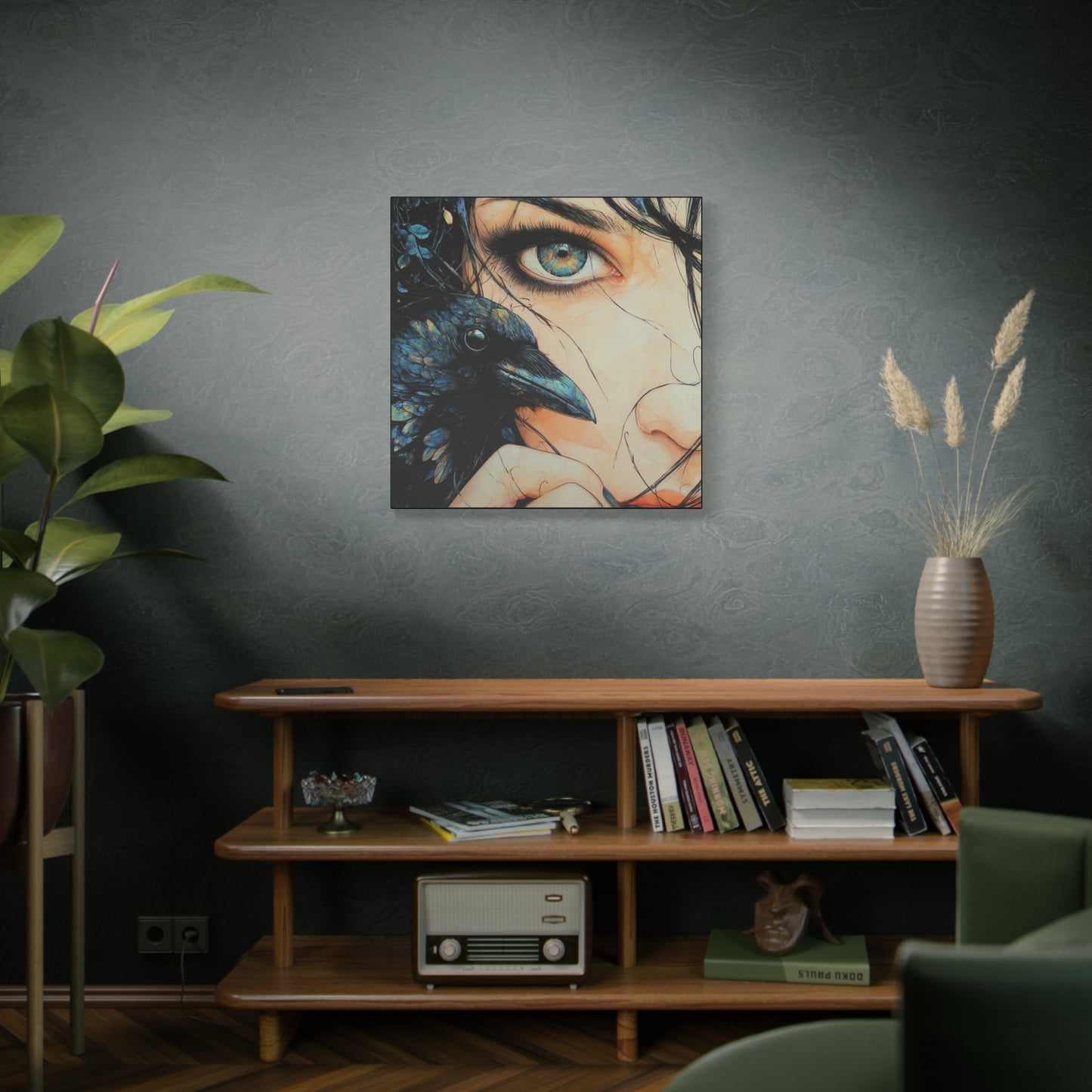 Gallery Wrapped Canvas, Myth and Bones Gothic Art Canvas, Dark Muse Canvas - Zephyra