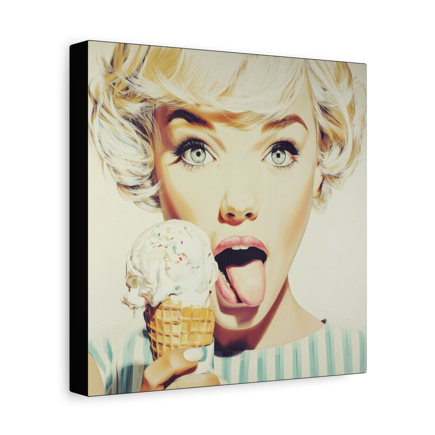 Gallery Wrapped Canvas, Sweet Summer Nostalgia, Sugar and Spice Art Canvas, Ice Cream Dreams Art – Tilly