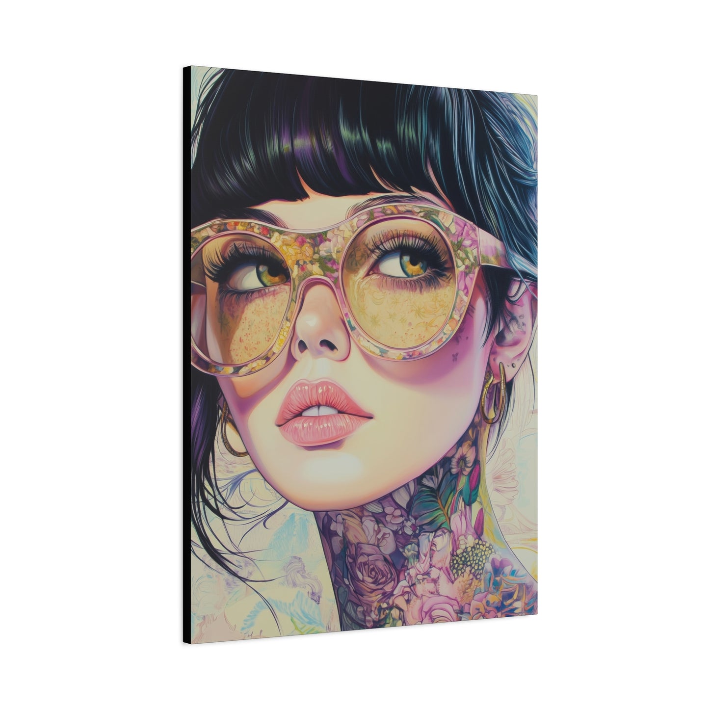 Canvas Gallery Wrap, Ladies in Lenses Wall Art, Abstract Femme Girl Art - Lucy