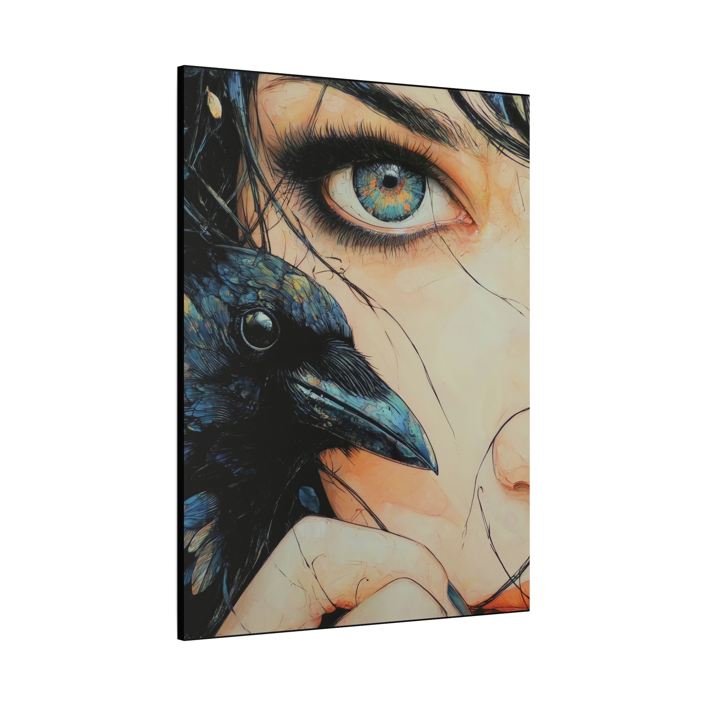 Gallery Wrapped Canvas, Myth and Bones Gothic Art Canvas, Dark Muse Canvas - Zephyra