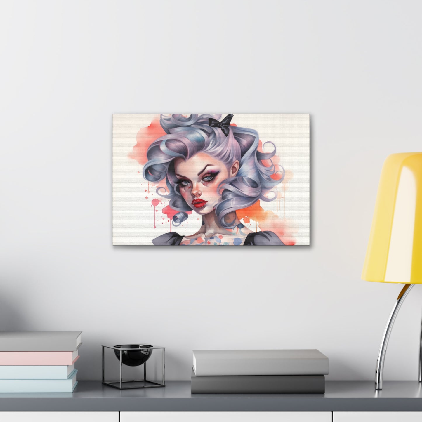 Gallery Wrapped Canvas, Edgy Tattooed Beauty, Urban Pop Art Canvas – Noelle