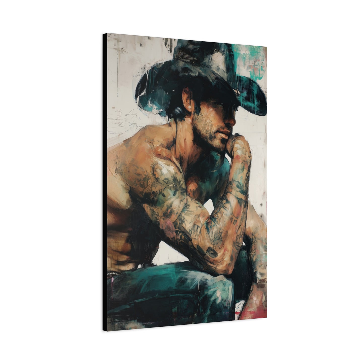 Gallery Wrapped Canvas, Wranglers and Wreckage Art Canvas, Erotic Pinup Art Canvas – Jimmy