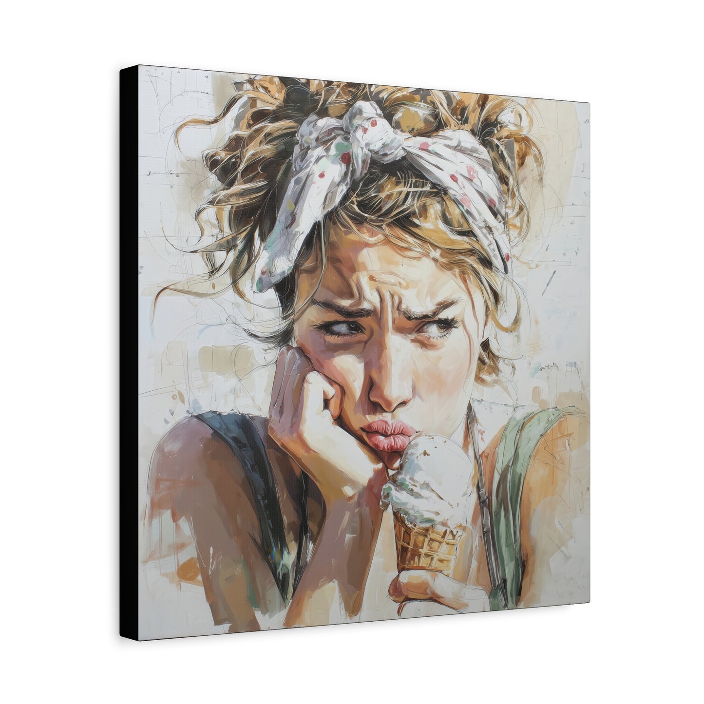 Gallery Wrapped Canvas, Sweet Summer Nostalgia, Sugar and Spice Art Canvas, Ice Cream Dreams Art – Josie