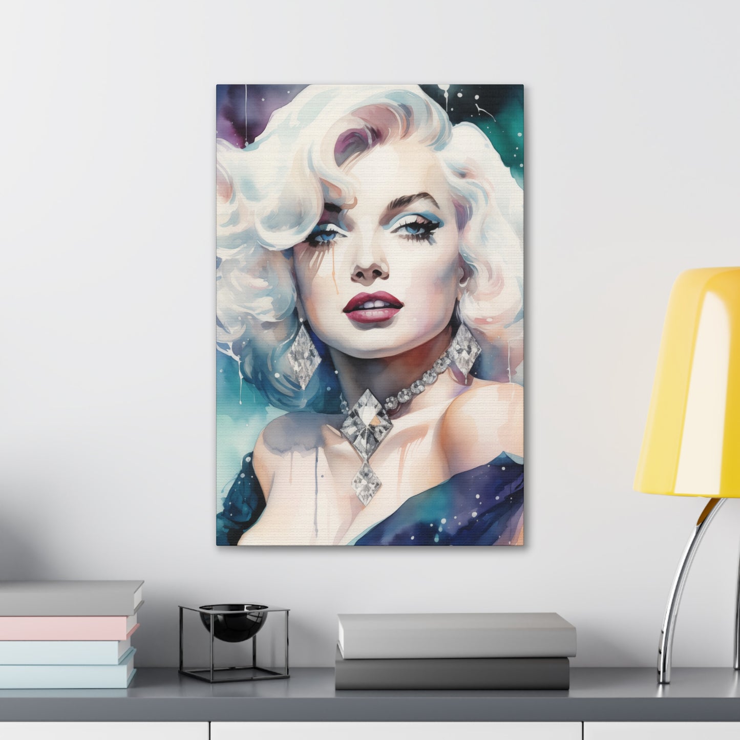 Canvas Wall Art, Gallery Wrapped Pop Art, Celebrity Wall Art – Marilyn Monroe - Diamonds