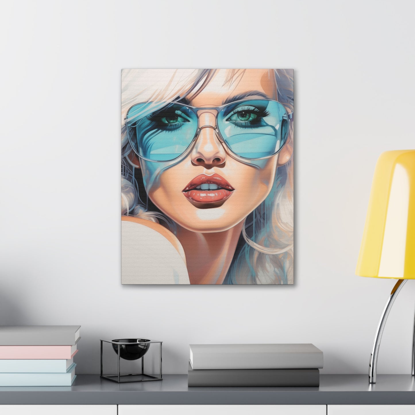Canvas Gallery Wrapped High-Fashion Wall Art, Stylish Decor, Retro Femme Doll Pop Art – Nova
