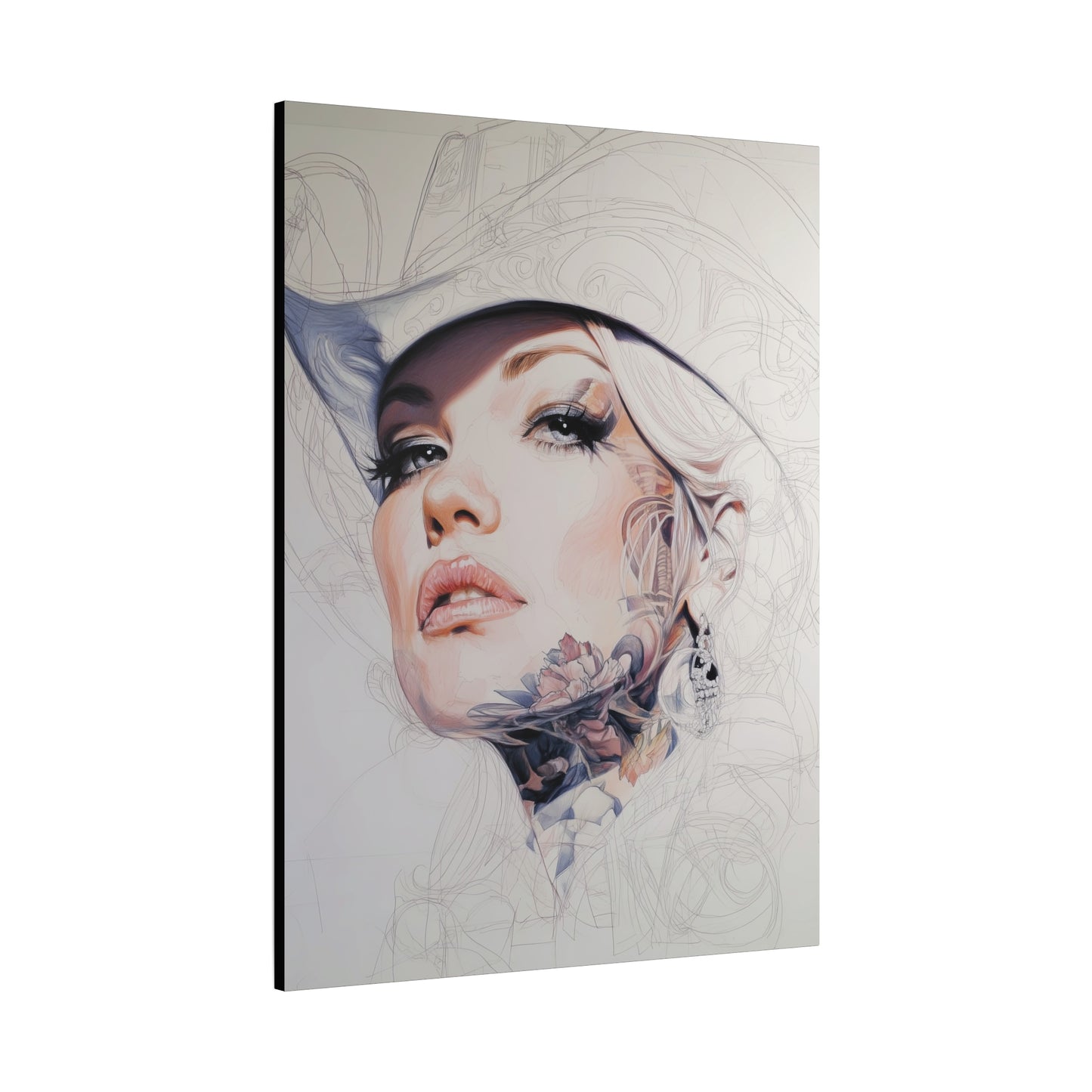 Gallery Wrapped Canvas, Wranglers and Wreckage Art Canvas, Erotic Pinup Art Canvas – Roxy