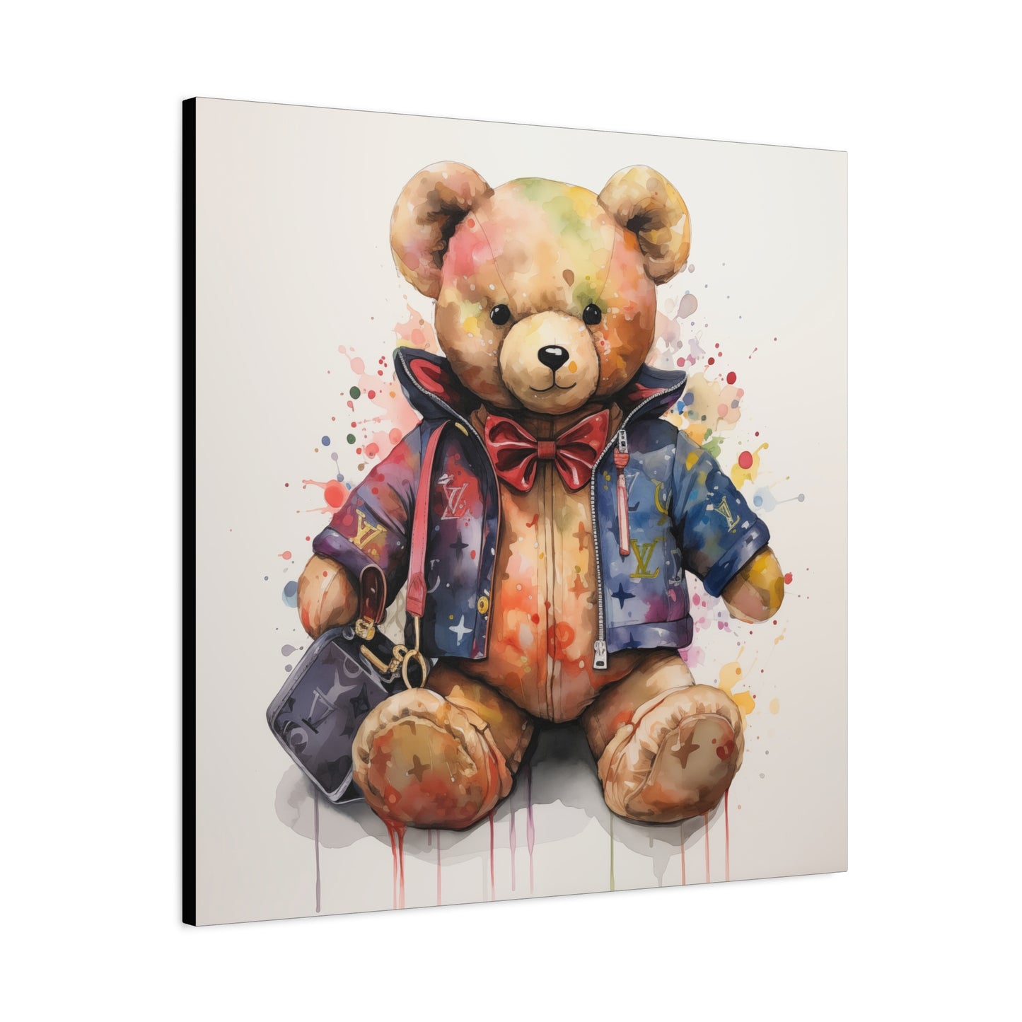 Canvas Gallery Wrap - Designer Bear Wall Art - Drip