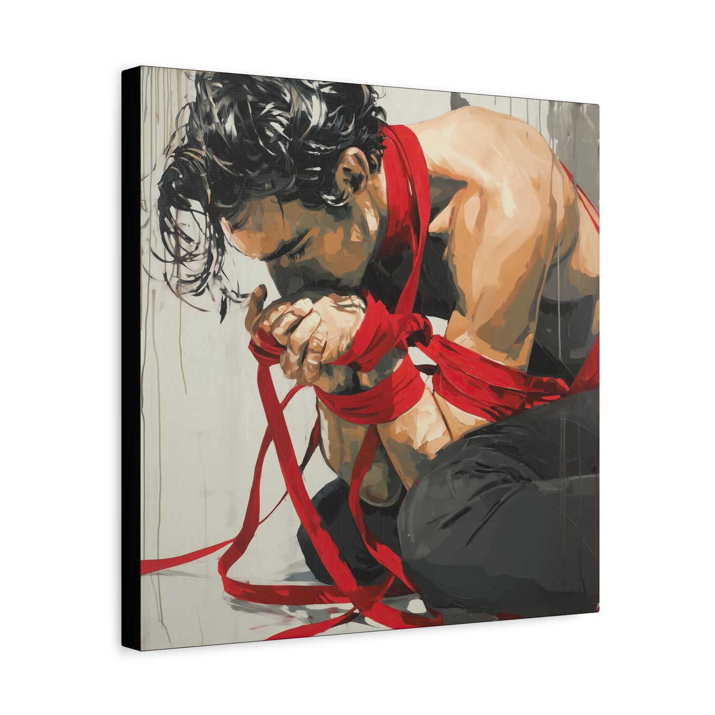 Gallery Wrapped Canvas, Ropes and Reverence Art Canvas, Erotic Shibari Art Canvas – Theo