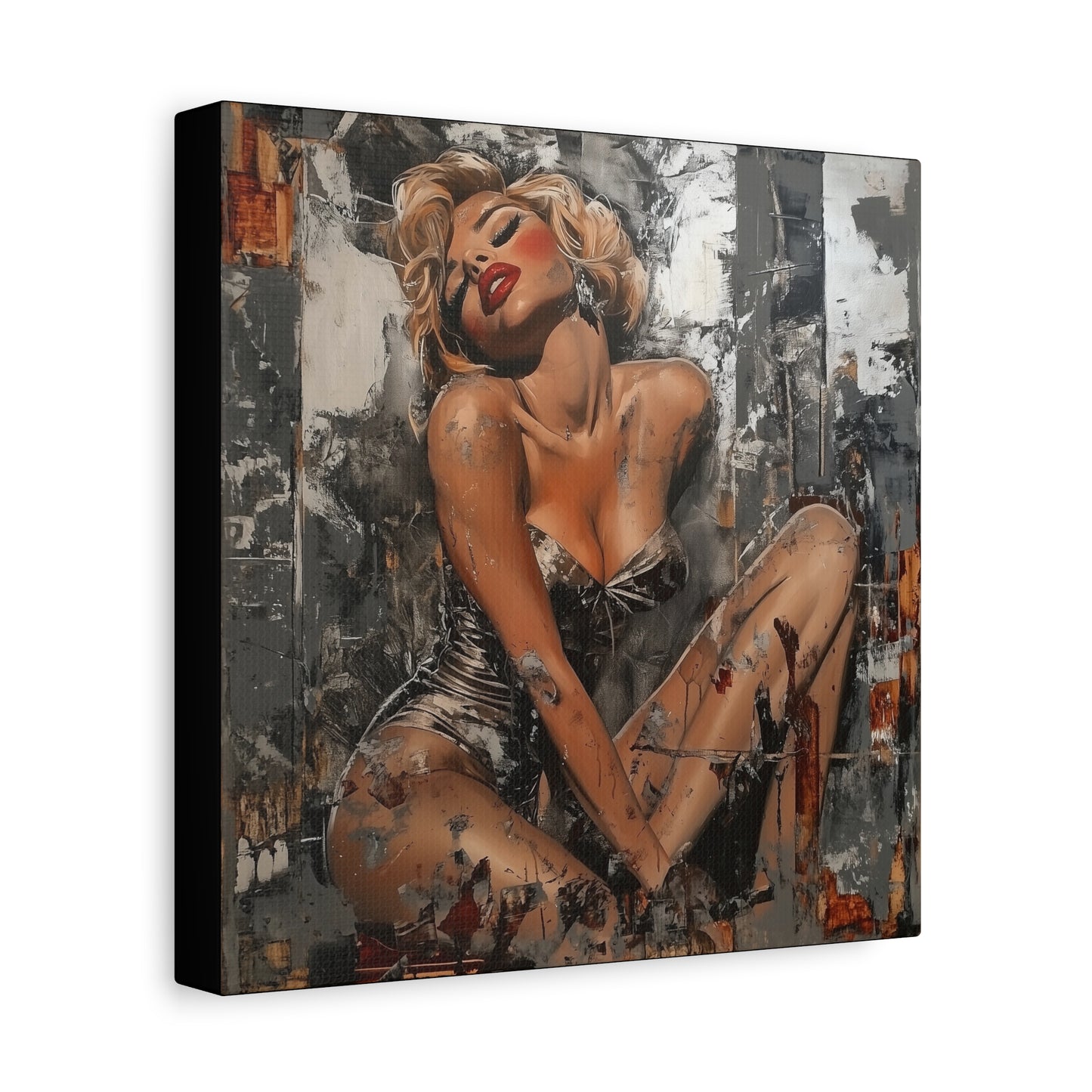 Gallery Wrapped Canvas, Guilt and Grit Adult Art Canvas, Erotic Pinup Art Canvas – Juliette
