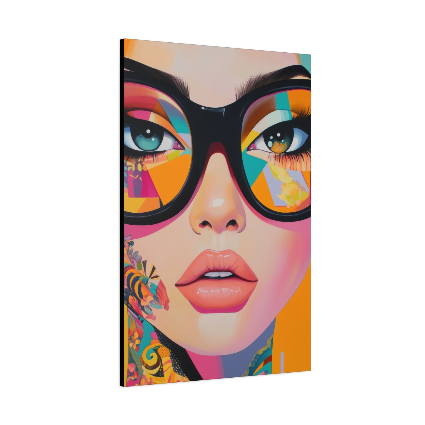 Canvas Gallery Wrap, Ladies in Lenses Wall Art, Abstract Femme Girl Art - Sabrina