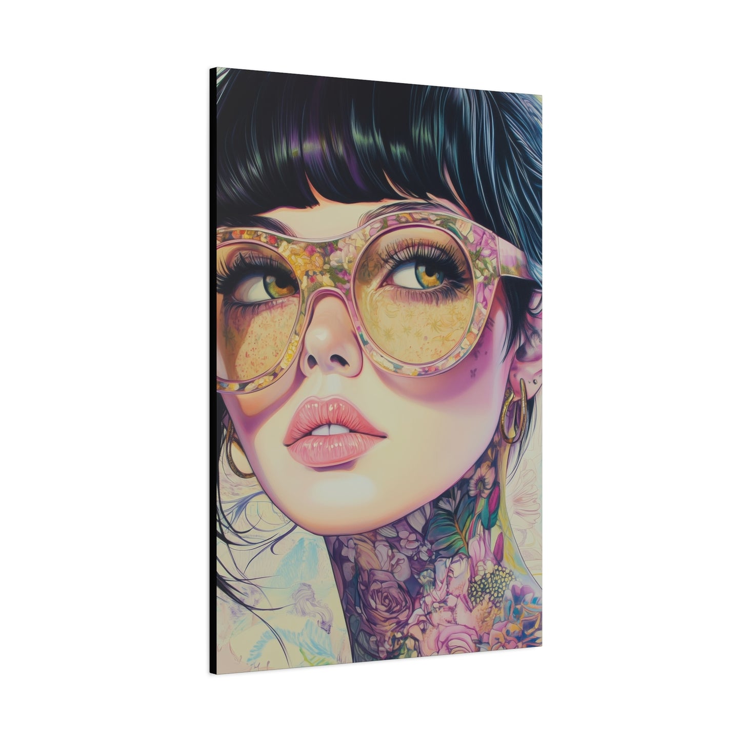 Canvas Gallery Wrap, Ladies in Lenses Wall Art, Abstract Femme Girl Art - Lucy