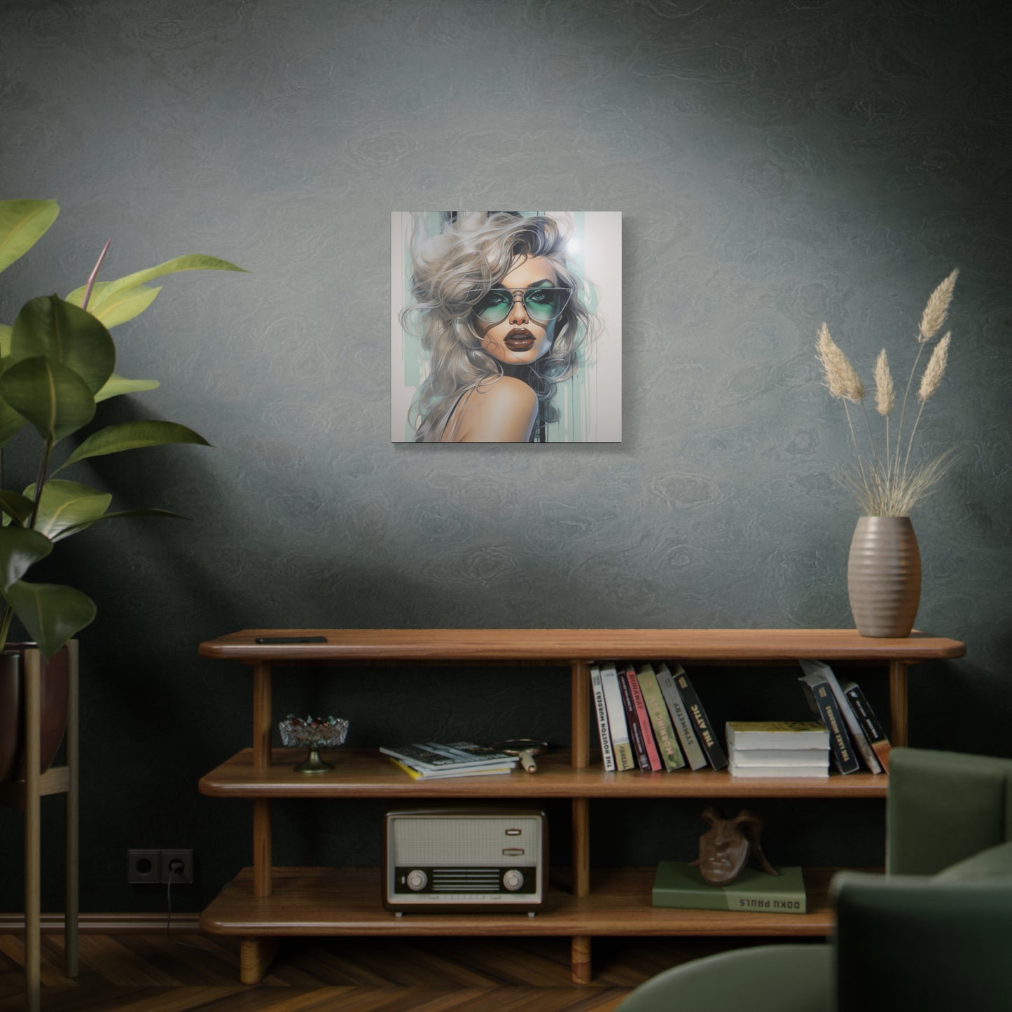 Canvas Gallery Wrapped High-Fashion Wall Art, Stylish Decor, Retro Femme Doll Pop Art – Natasha