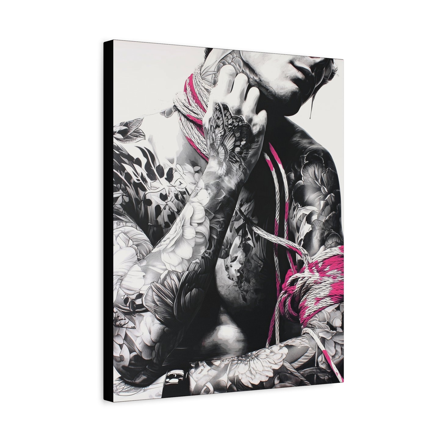 Gallery Wrapped Canvas, Ropes and Reverence Art Canvas, Erotic Shibari Art Canvas – Kaito