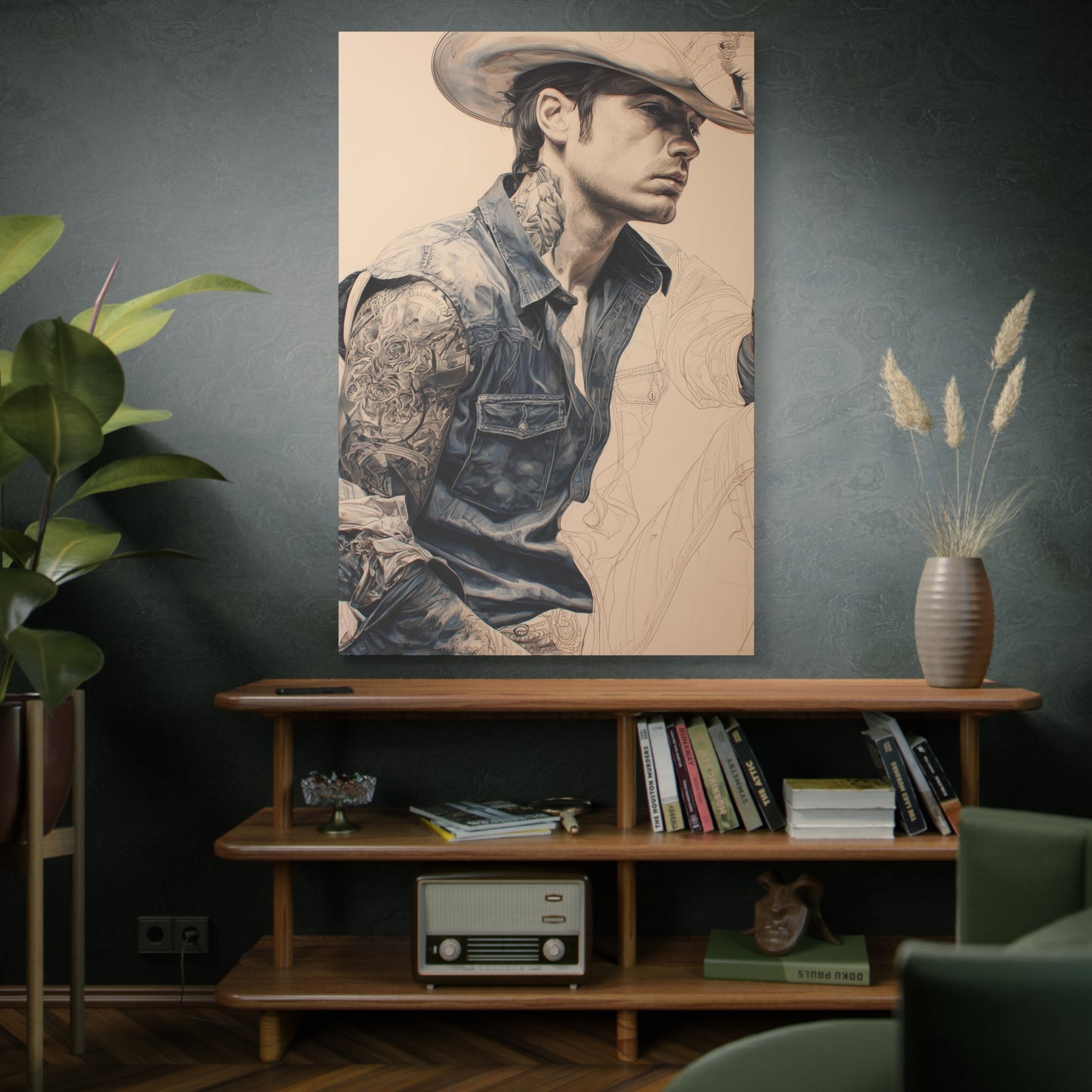Gallery Wrapped Canvas, Wranglers and Wreckage Art Canvas, Erotic Pinup Art Canvas – Clay