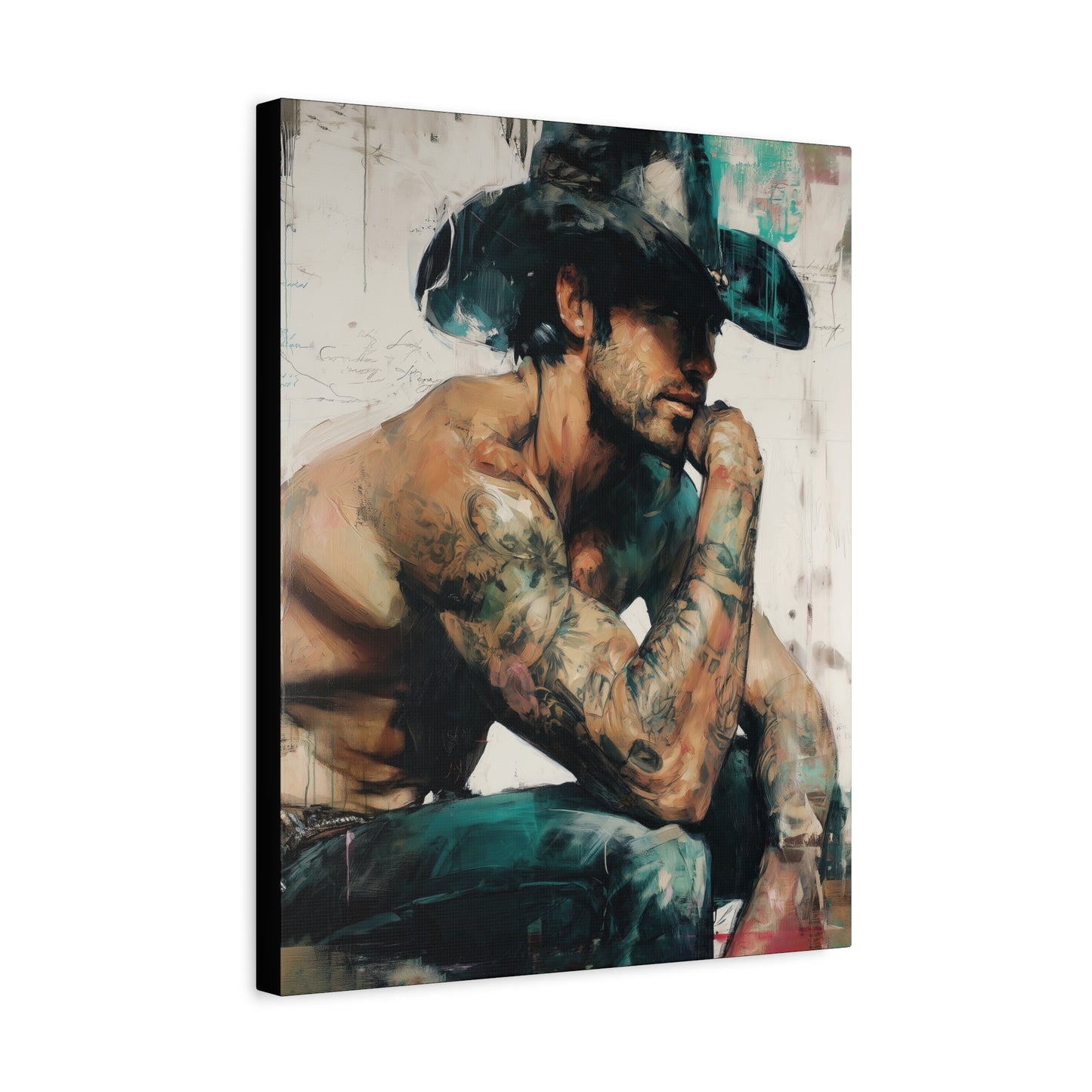 Gallery Wrapped Canvas, Wranglers and Wreckage Art Canvas, Erotic Pinup Art Canvas – Jimmy