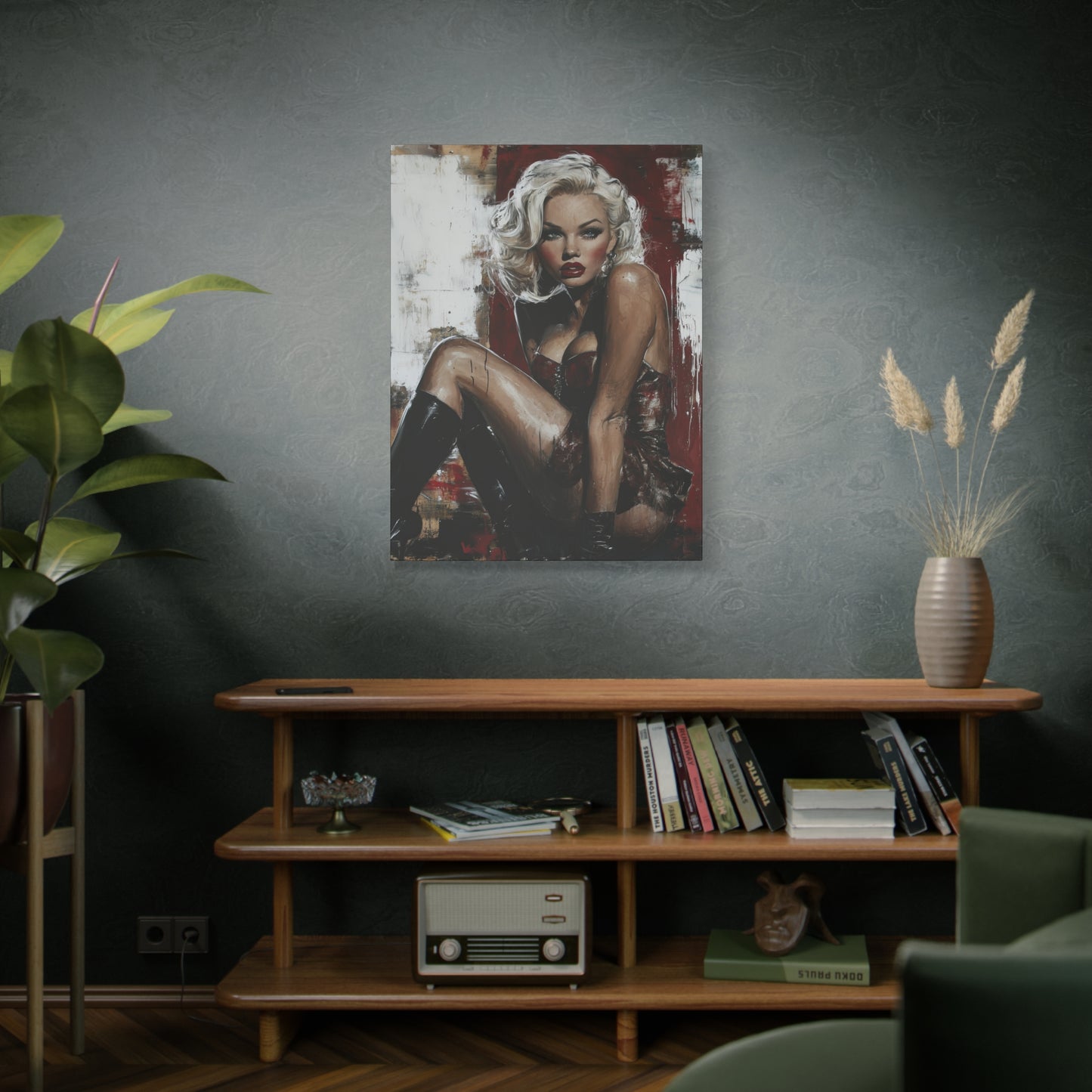 Gallery Wrapped Canvas, Guilt and Grit Adult Art Canvas, Erotic Pinup Art Canvas – Valentina