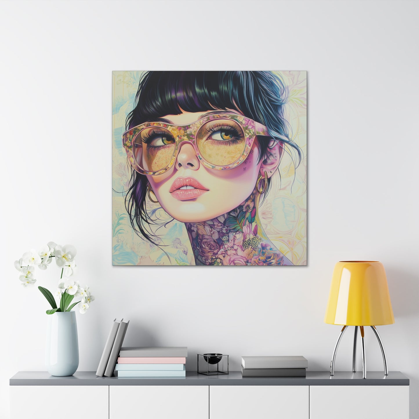 Canvas Gallery Wrap, Ladies in Lenses Wall Art, Abstract Femme Girl Art - Lucy
