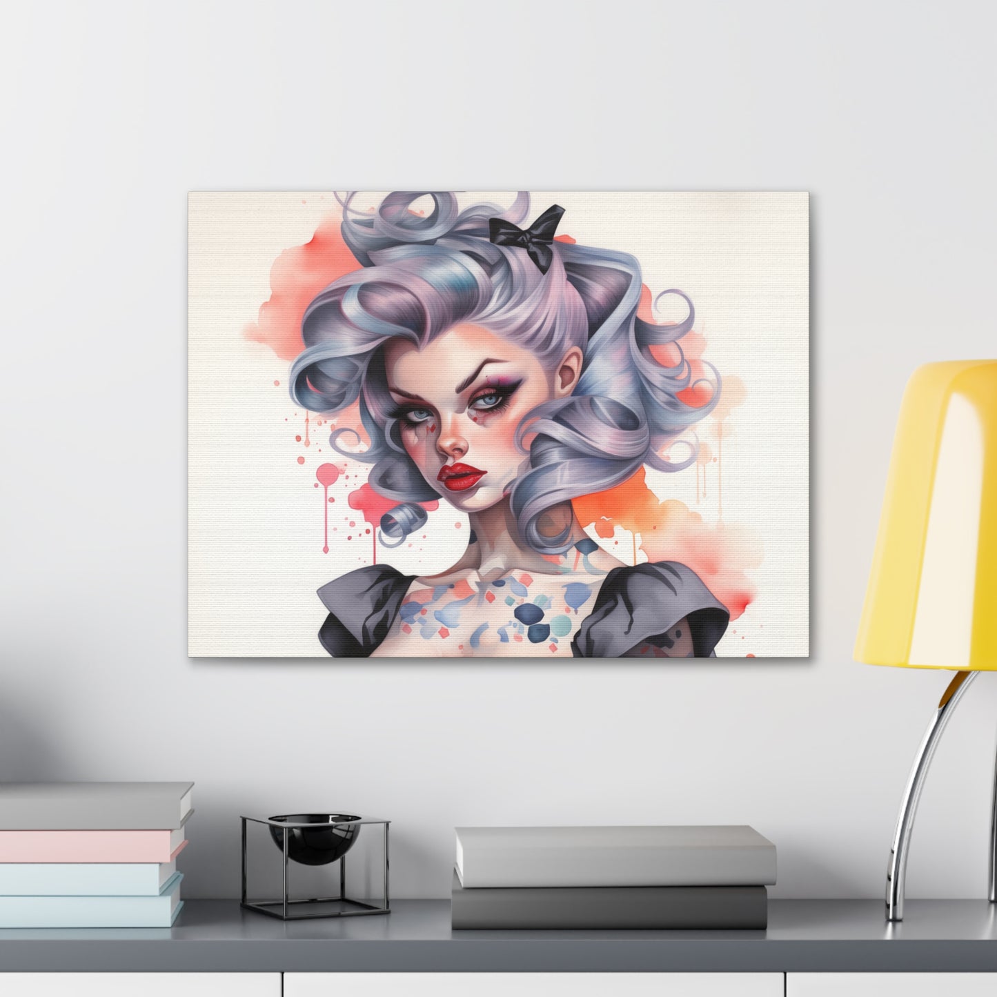 Gallery Wrapped Canvas, Edgy Tattooed Beauty, Urban Pop Art Canvas – Noelle