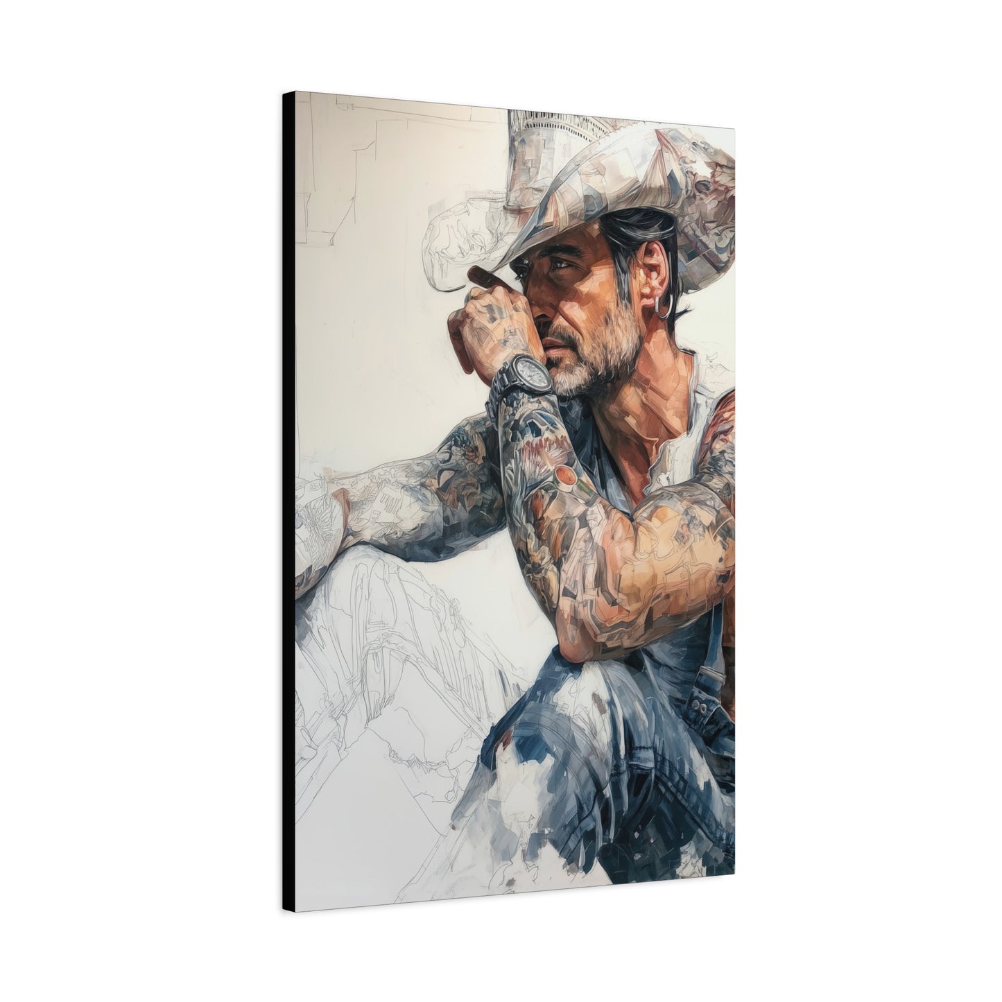 Gallery Wrapped Canvas, Wranglers and Wreckage Art Canvas, Erotic Pinup Art Canvas – Jace