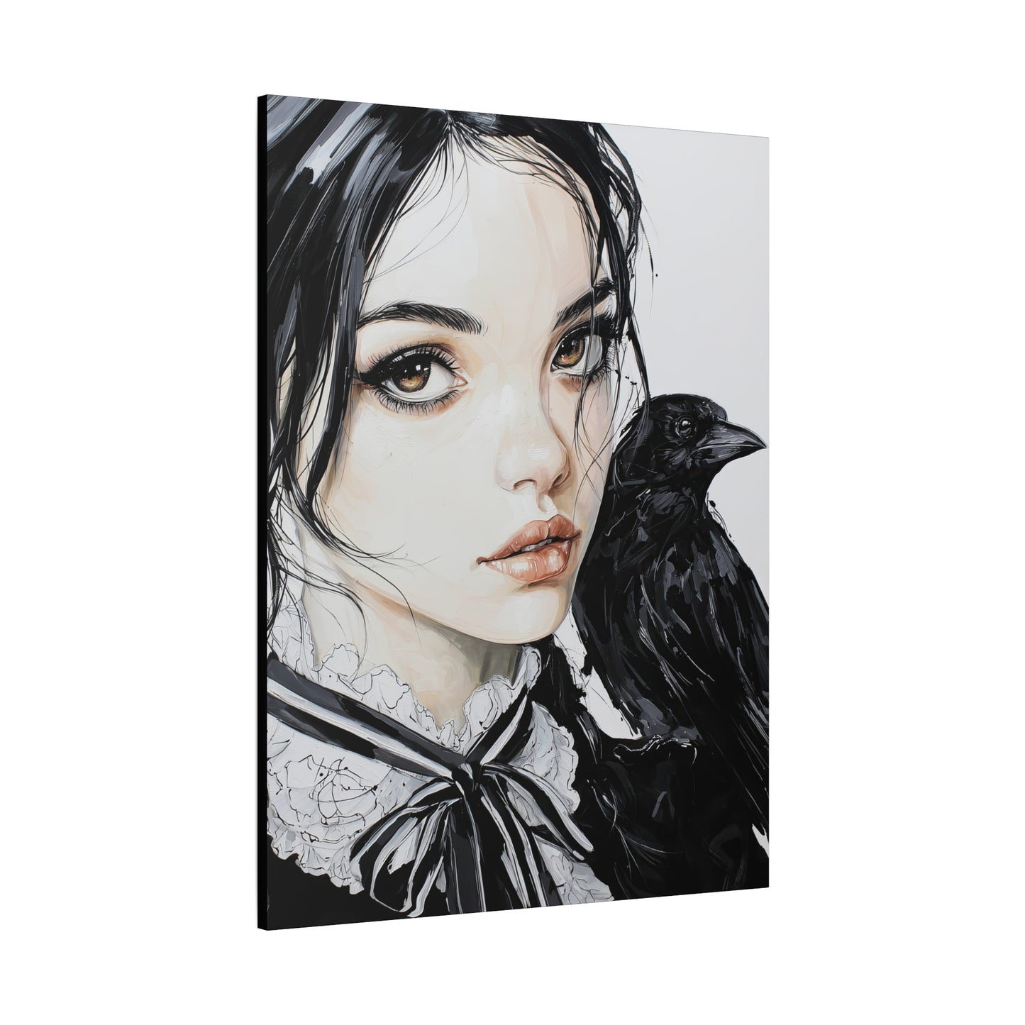 Gallery Wrapped Canvas, Myth and Bones Gothic Art Canvas, Dark Muse Canvas - Elowen