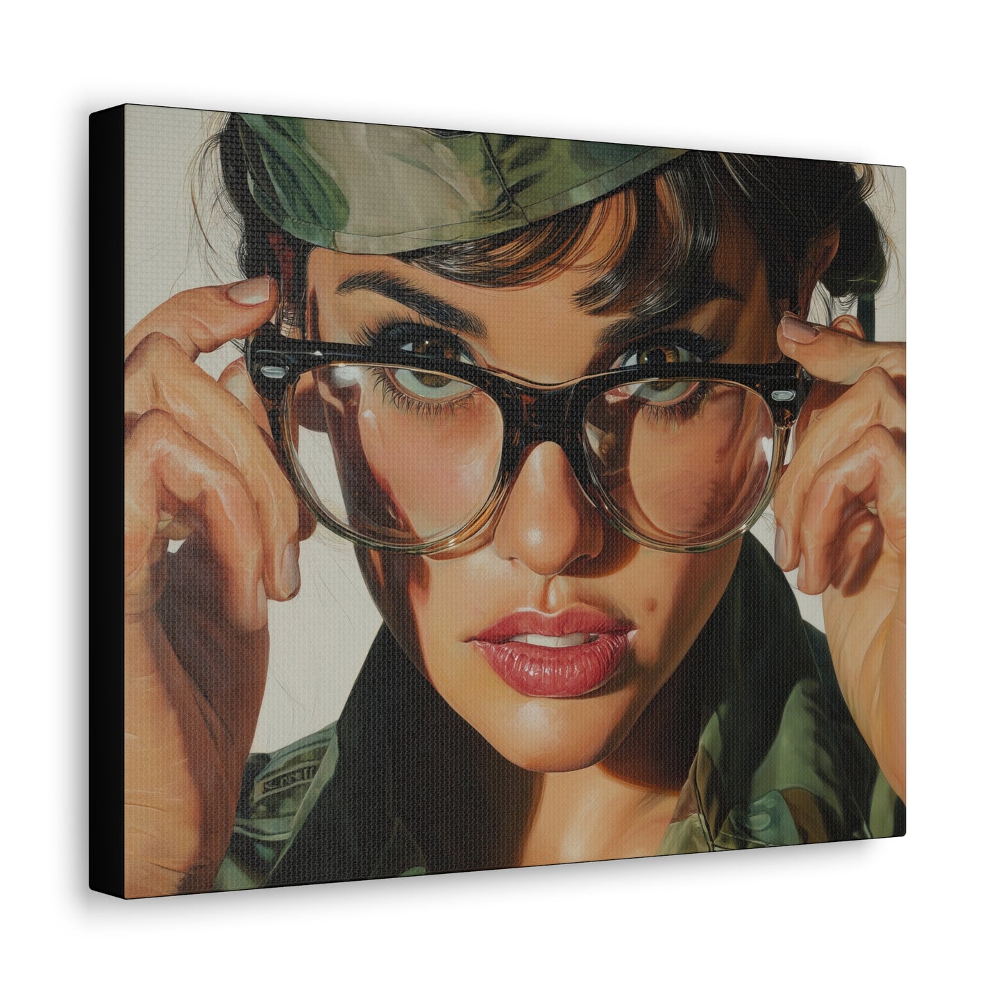 Gallery Wrapped Canvas, Liberty and Lace Art Canvas, Erotic Pinup Art Canvas – Erica