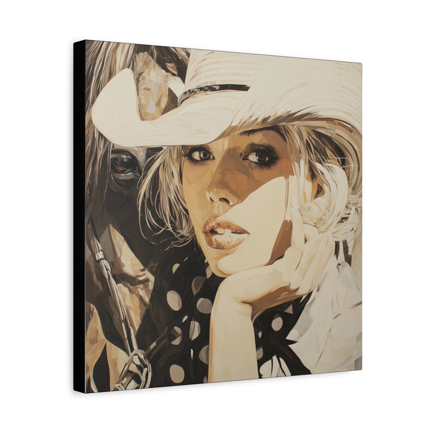 Gallery Wrapped Canvas, Wranglers and Wreckage Art Canvas, Erotic Pinup Art Canvas – Hattie
