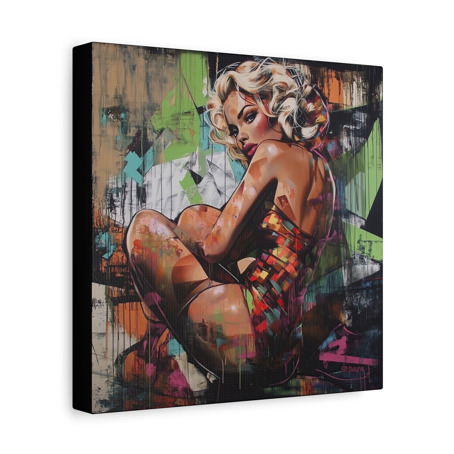 Gallery Wrapped Canvas, Guilt and Grit Adult Art Canvas, Erotic Pinup Art Canvas – Selene