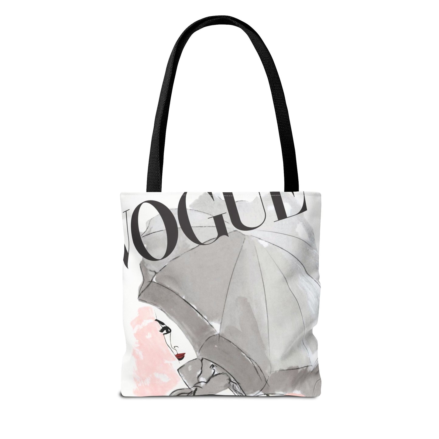 VOGUE Pink Umbrella Tote Bag - Fashion Canvas Tote Bag - Designer Inspired Tote