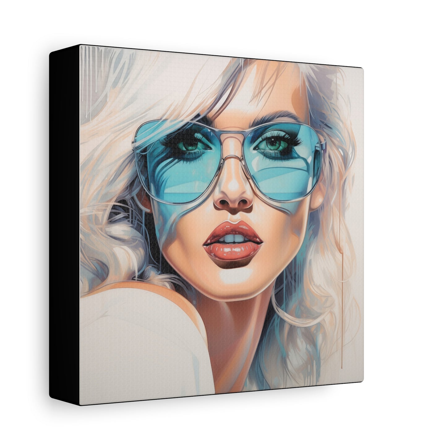 Canvas Gallery Wrapped High-Fashion Wall Art, Stylish Decor, Retro Femme Doll Pop Art – Nova