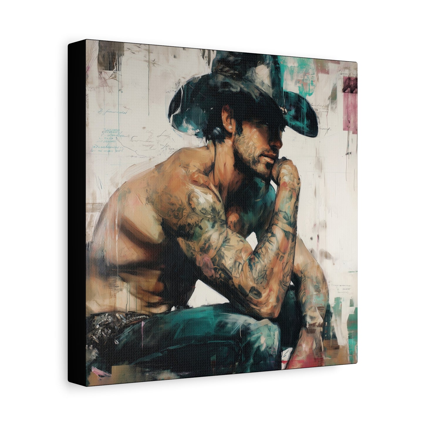 Gallery Wrapped Canvas, Wranglers and Wreckage Art Canvas, Erotic Pinup Art Canvas – Jimmy