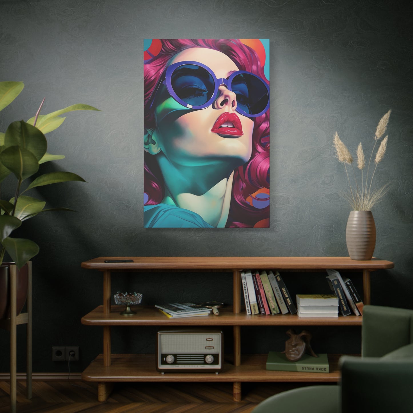 Canvas Gallery Wrapped High-Fashion Wall Art, Stylish Decor, Retro Femme Doll Pop Art – Electra