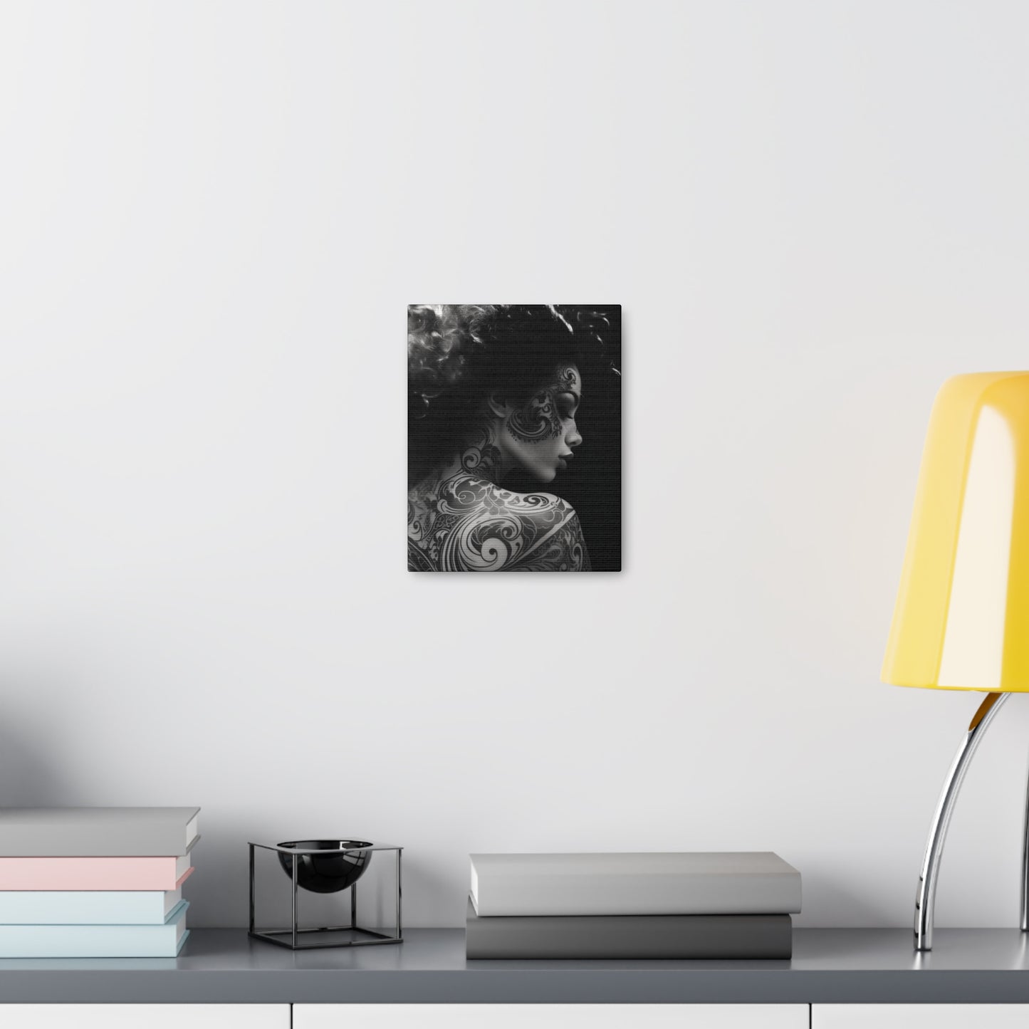 Canvas Gallery Wrap - Black and White Photography - Tattooed and Smoking Again